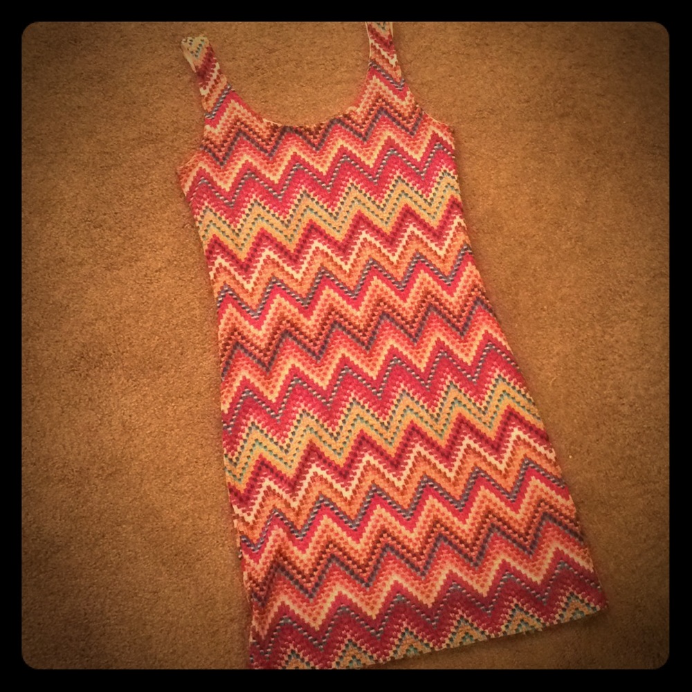 Multicolor Chevron Mini Dress